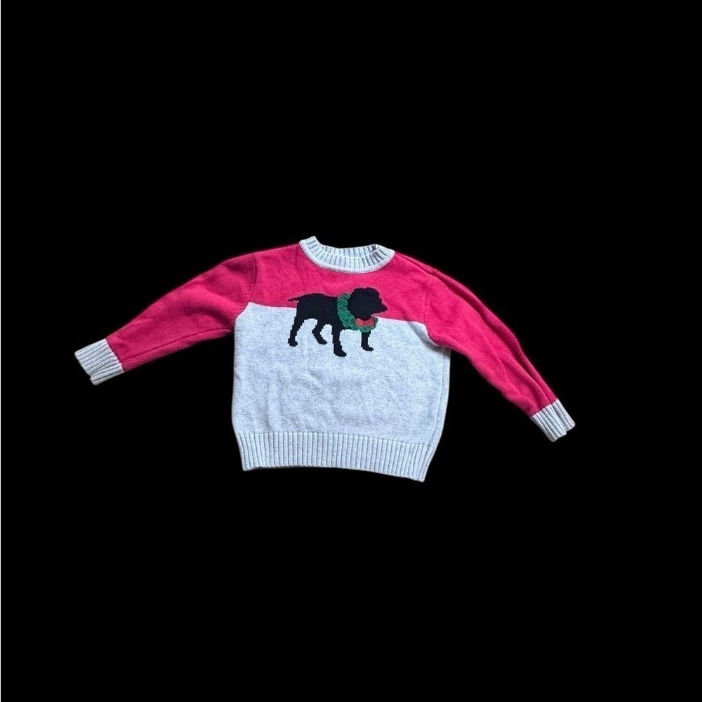 Kitestrings Sweater Size 3T Sweater with dog and holiday wreath. K24